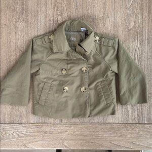 Zara Kids Khaki Pea Coat Size 2-3T